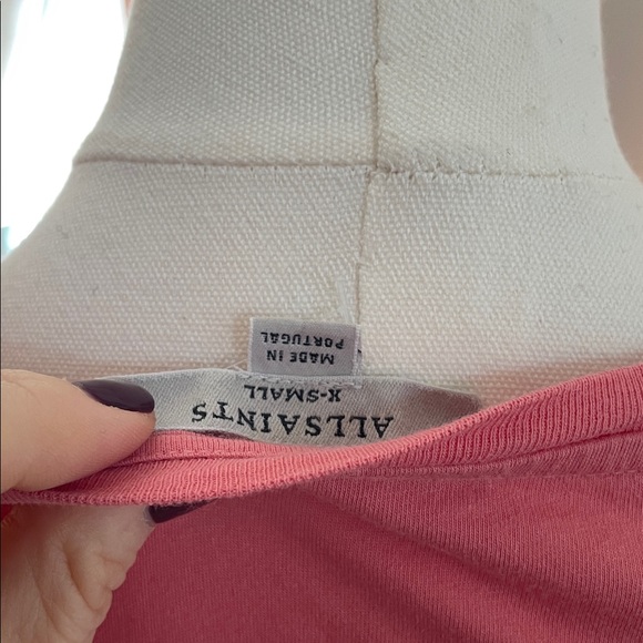 All Saints Aerie Rouched Coral Ruched Tee XS Tee - Picture 8 of 9